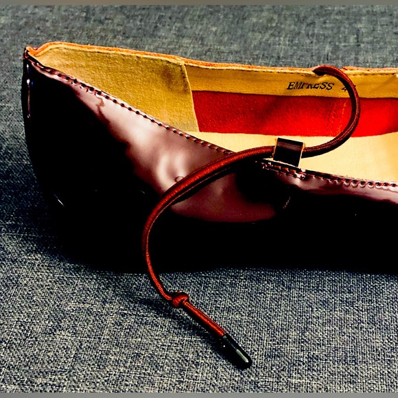 NWOB Empress Australian made Square Toe Flats Burgundy Patent leather - Picture 11 of 14